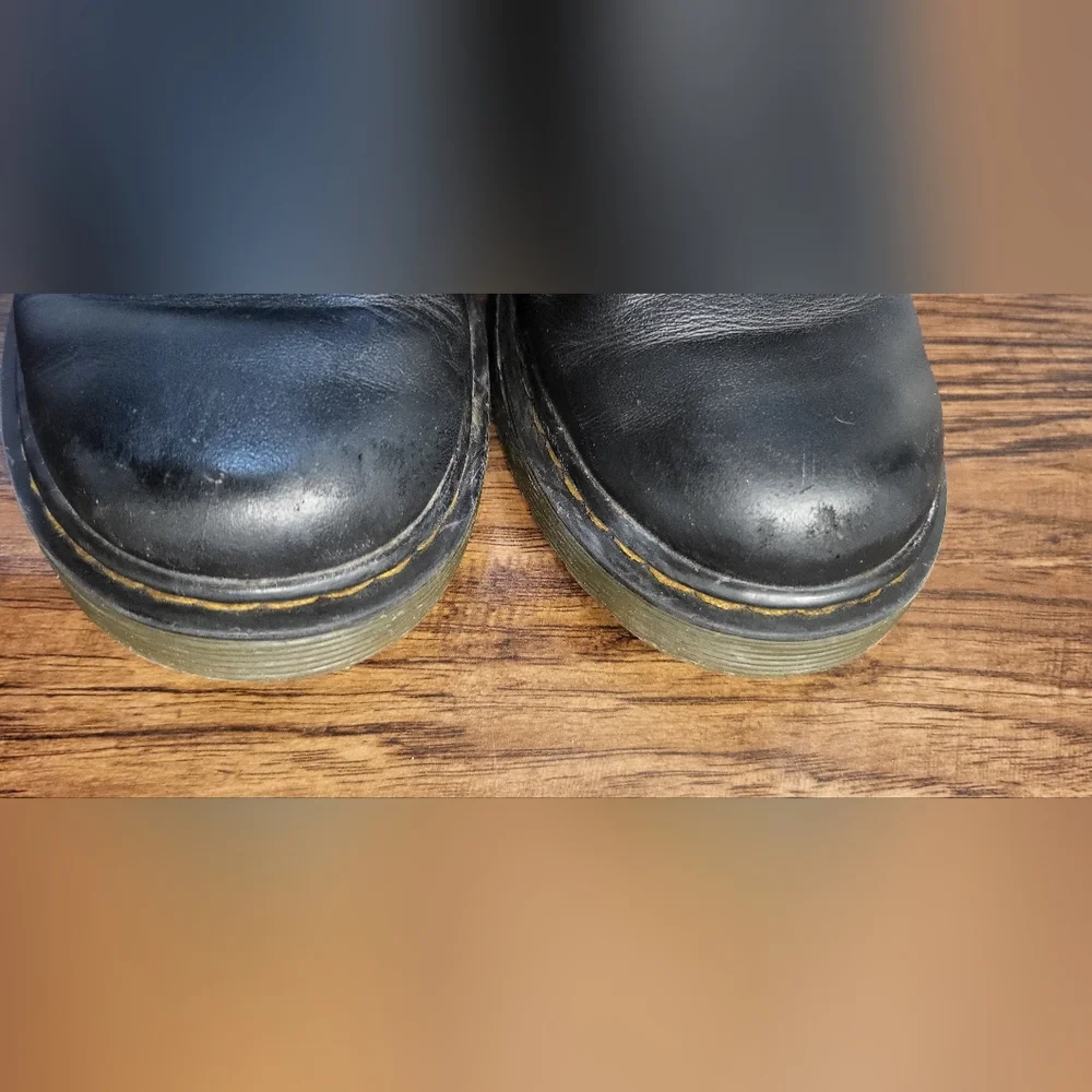 Dr Marten Black Ankle Moto Sole Bouncing Boots Size 13 Neutral Combat Winter